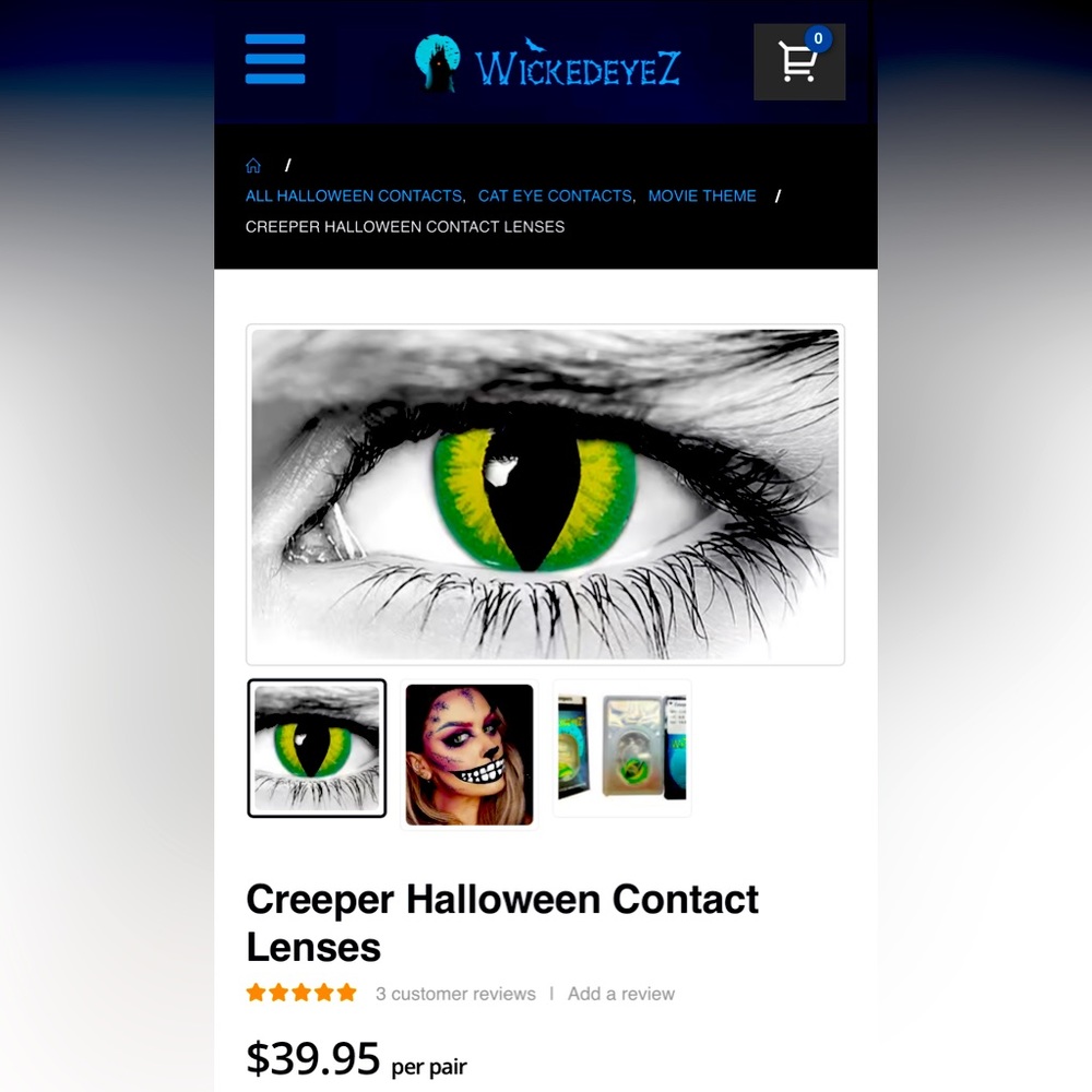 Costplay / Costume Lense - Creeper